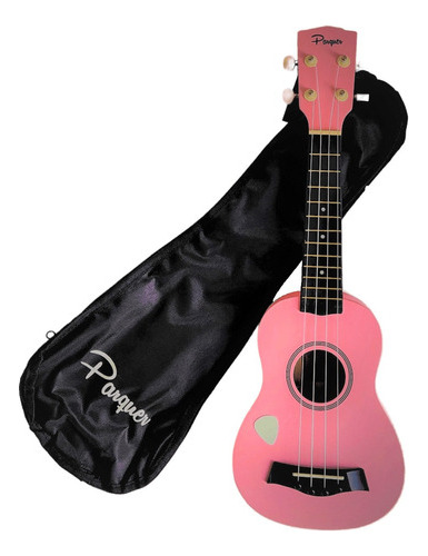 Ukelele Soprano Parquer Para Niños De Madera + Funda + Pua