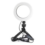 Aro De Luz Led Con Tripie Extensible 16 Cm 3 Tonos De Luz