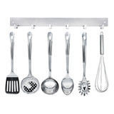 Jogo Utensílios Cozinha Em Aço Inox Kit 7 Peças Conjunto