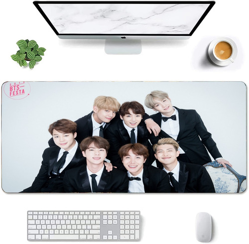 Mouse Pad Grande Bts Integrantes Grupo Musica Art 30x70cm