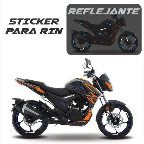 Sticker Rin Reflejantes Italika 200z  R17 + Regalo