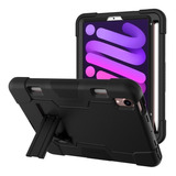 Mica + Funda Uso Rudo Con Base Para iPad Mini 6 Negro