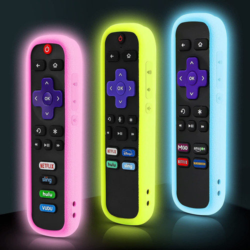 Paquete De 3 Fundas Remotas Para Roku, La Funda Remota Compa