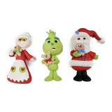 Figura De Navidad Grinch Santa  Y Abuelita Con Iman