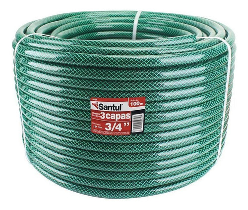 Manguera Para Jardin 3/4x100mts Reforzada Verde Nylon Santul Color Verde Oscuro