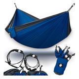 Hamaca Legit Camping Doble, Portátil, Ligera, P/viaje Azul
