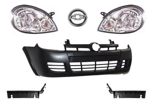 Kit Chevy C2 04 - 08 Fascia Faros Guias Fascia Y Emblema