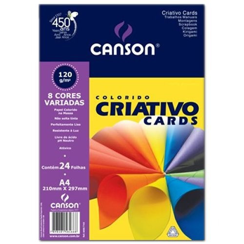 Papel Colorido Criativo Card A4 120g 24 Folhas - 66667163