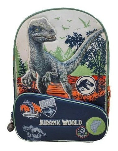 Mochila Espalada Jurassic World 16 Optima 1 Grado Dinosaurio