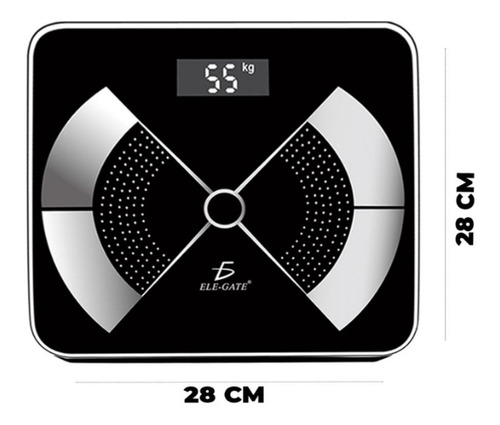 Bascula Digital Peso Cuerpo Inteligente Hasta 180kg Color Negro