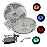 Super Tira Led Rgb Multicolor Completa 5 Mts 127v 5050 Hd