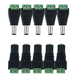 Pack 5 Pares Conectores Jack Plug Dc 5.5mm Macho Y Hembra