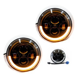 I O L Par Faro Led Redondo 7 Pulgadas Ojo Blanco Ambar Jeep