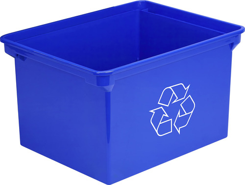 Storex Papelera De Reciclaje De 9 Galones, Azul, 1 Unidad (6