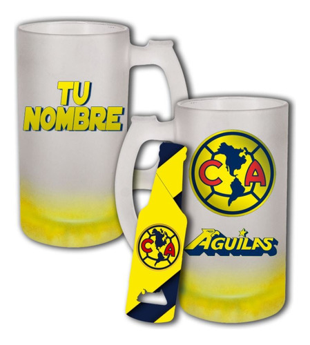 Tarro Cervecero Futbol +destapador Con Nombre Varios Modelos