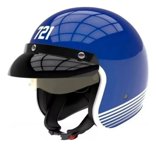 Casco Para Moto Hawk 721 Azul Brillante Spot 