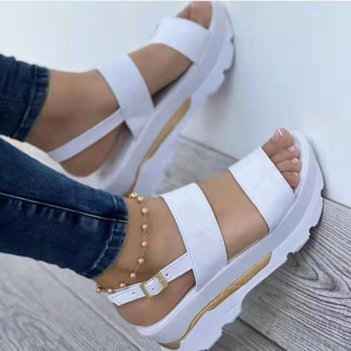 Sandalias Ligeras Cuña Mujer, Zapatos Plataforma Con Tacones