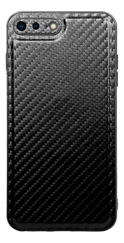 Capa Carbono + Porta Cartão Magnético P/ iPhone 7 8 Tela 4.7