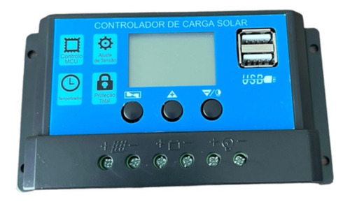 Controlador De Carga Para Painel Solar 20a Usb 12/24v - Pwm