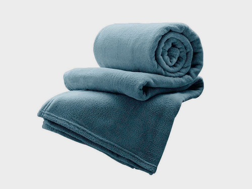 Cobertor Coberta Manta Solteiro Microfibra Camesa Inverno Cor Índigo