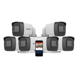 Camara Seguridad Hikvision 1080p 2.8mm 6 Unidades Color Blanco