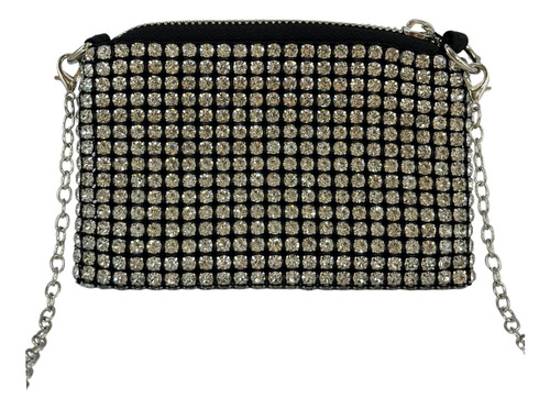 Bolsa Mini Bag Pequena Transversal De Strass/brilho Feminina