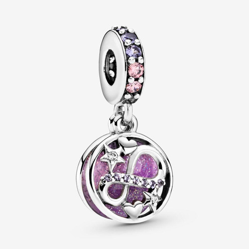 Charm,dije Pandora Infinito  Lila Plata925 Original 