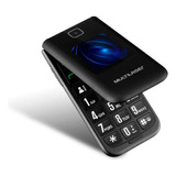 Telefone Celular Simples P/ Idosos Flip Fm C/ Botões Grandes