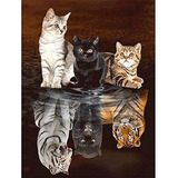 Huacan Diamond Painting Kits - Diy 5d Cat Tiger Full Square 