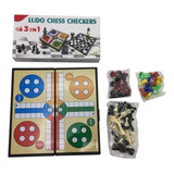 Juego De Mesa Mágnetico 3 En 1 Ludo, Ajedrez Y Damas