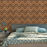 Papel De Parede Adesivo Marrom Tribal Chevron 10m