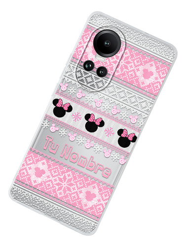 Funda Para Oppo Minnie Mouse Ugly Sweater Navidad Con Nombre