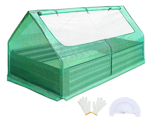 Cama De Jardín Galvanizada Con Cubierta Mini Invernadero