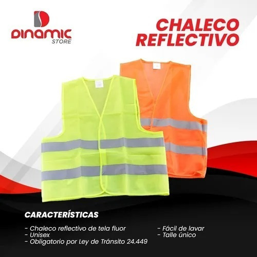Chaleco Reflectivo Reglamentario Seguridad Obligatorio 120gr