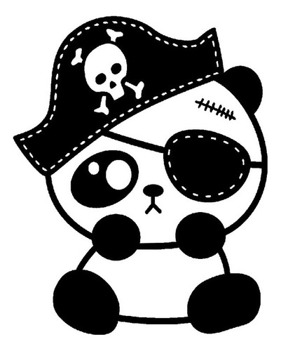 Vinilo Decorativo Infantil Oso Panda Pirata