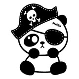 Vinilo Decorativo Infantil Oso Panda Pirata