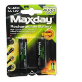 Pack De 2 Pilas Recargables Maxday Aa 4800mah