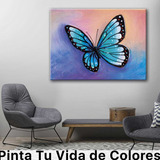 Cuadro Mariposa Pastel Colores Oleo Elegante 130x90