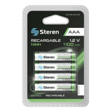 25  Paq De 4 Pilas Recargables Aaa De 1100mah 1.2v Steren