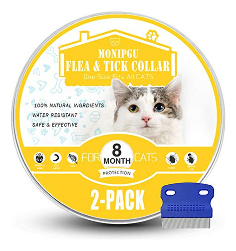 Collar Antipulgas  Collar Para Gatos, Paquete De 2, Prevenci