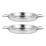 Molde Honear Pizza Parrilla Coreana Cocina Acero Inox 2 Pzs