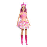 Barbie Fantasía Muñeca Unicornio Falda De Ensueño Rosa