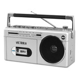 Victrola Vbb-25-slv Mini Bluetooth Boombox Con Reproductor D