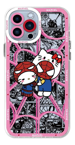 Funda Hello Kitty De Spiderman Para iPhone 11, 15, 13 Pro Ma