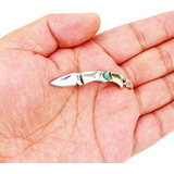 Mini Cuchillo Plegable Edc Acero Detalles Verde