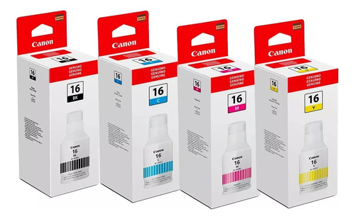 Kit 4 Garrafas Tinta Original Mega Tank Gi-16 Gx6010 Gx7010