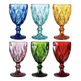 Whole Housewares Juego De 6 Vasos De Vidrio Multicolor, Vaso