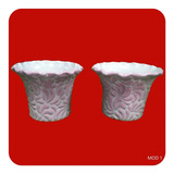 2 Macetas Chicas Talavera Poblana Barroca Rosa 11x9 Cm Mct