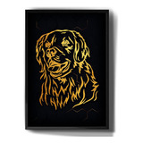 Quadro Decorativo Golden Retriever Desenho Cachorro