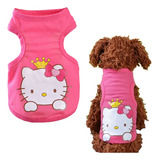 Roupa Para Pet Pequeno Porte Regata Hello Kitty Rosa N.04